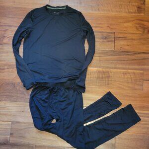 Comfortech Stretch 2-Piece Base Layer Set Cuddl Duds Black